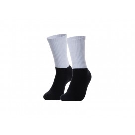Sublimation Silver Silk Glitter Athletic Socks (Black Sole) (10/pack)